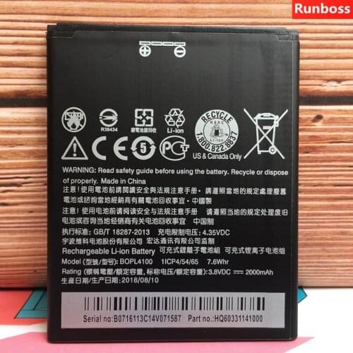 100% New Original 2000mAh Battery BOPL4100 BOPM310 Fit For HTC Desire 326G / Desire 526 / Desire 526G+ Dual Sim Batteries