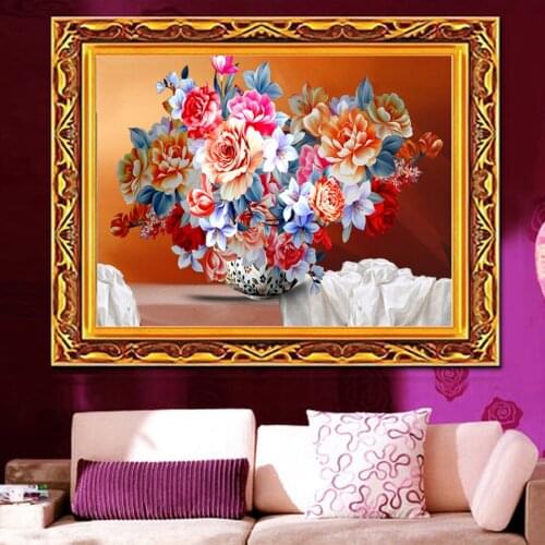 Diamond Mosaic Flower Diamond Embroidery cross stitch kits Blooming Peony Vase Diamond painting home Decor Diy Diamond Painting