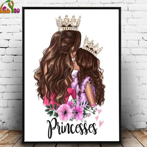 Princess mother and daughter Diamond Painting With Square Rhinestones Diamond Embroidery Cross Stitch Kit Diamond Mosaic