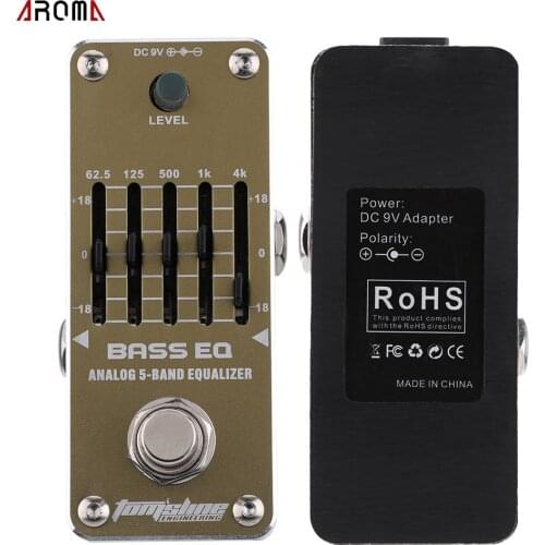 AROMA AEB-3 Bass EQ Analog 5-Band Equalizer Electric Guitar Effect Pedal Mini Single Effect with True Bypass guitar pedal