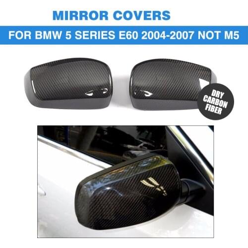 DRY Carbon Fiber Rear View Mirror Covers Side Wings Caps Car Sticker For BMW 5 Series E60 Sedan 4 Door 04-07 Not M5 Add On Style