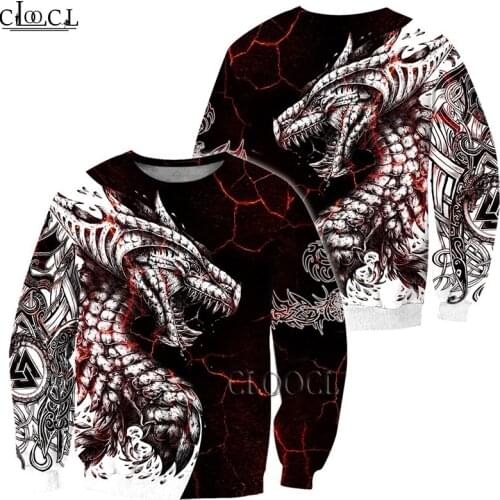 HX Black & White Tattoo Dragon 3D Printed Men Hoodies Sweatshirt Unisex Streetwear Zipper Pullover Casual Jacket Drop Shipping