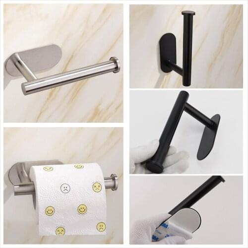 High-quality Kitchen Roll Paper Accessory Wall Mount Toilet Paper Holder Stainless Steel Bathroom Tissue Accessories Rack Holder