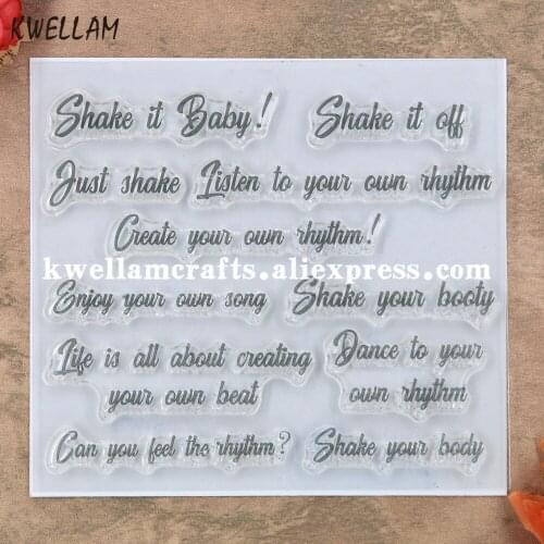 Words Shake it Baby Enjoy Your own song Scrapbook DIY photo cards rubber stamp clear stamp transparent stamp 9051620