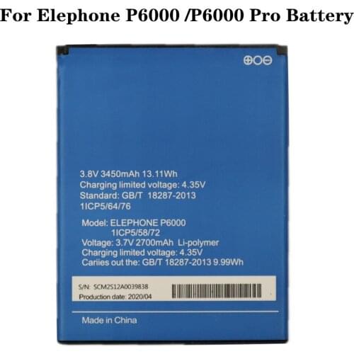 For Elephone P6000 / P6000 Pro Battery 2700mAh High Quality Mobile Phone Replacement Batteries