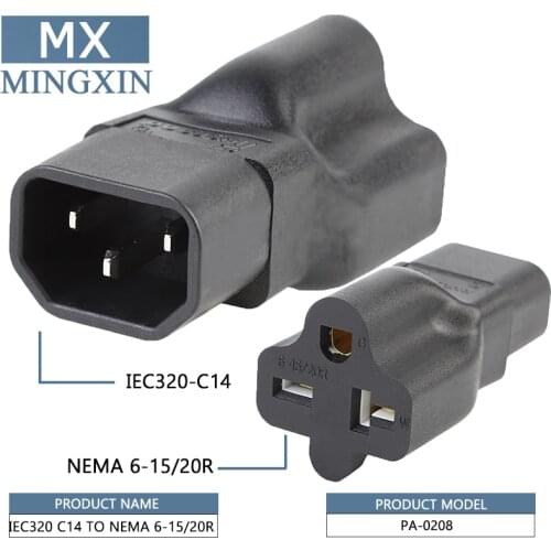 IEC320 C14 FOR 6-15R, IEC 320 C14 Male Plug for Nema 6-15R / 20R Power Adapter Combo for AC, IEC320 C14 FOR 6-20R AC Connector