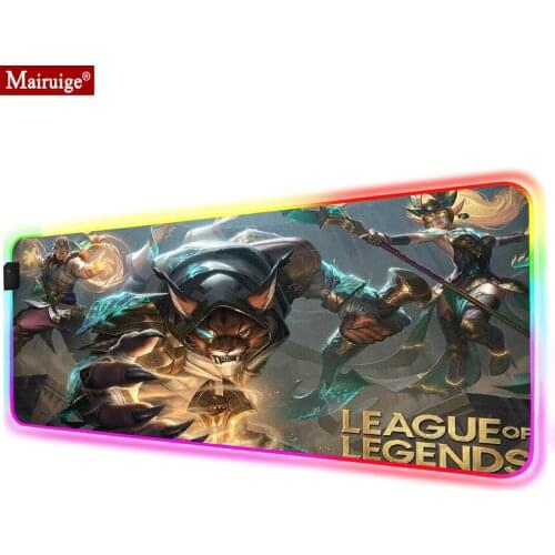 League of Legends guardian of the sands RGB Mouse Pad Gamer Accessories Large LED MousePad XXL Gaming Desk Mats Mouse Mat