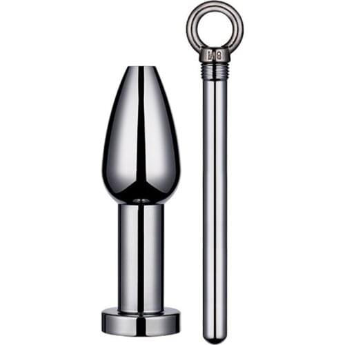 Metal Anal Plug Pull Ring Big Butt Plug Anal Enemator Prostate Massager Anal Trainer Anal Sex Toys For Men and Women RY060