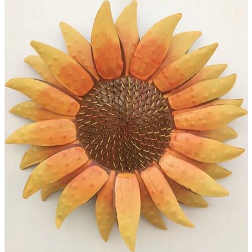 Metal Sunflower Wall Art Wrought Iron Sunflower Home Wall Background Decoration Garden Fence Wall Hanging Sunflower