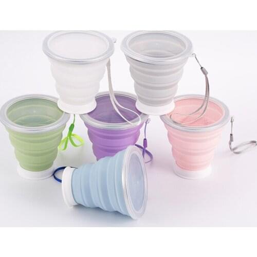 Fashion Travel Silicone Folding Cup 320ML Telescopic Collapsible Tea Cups Retractable Portable Outdoor Coffee Cups Copo Dobravel