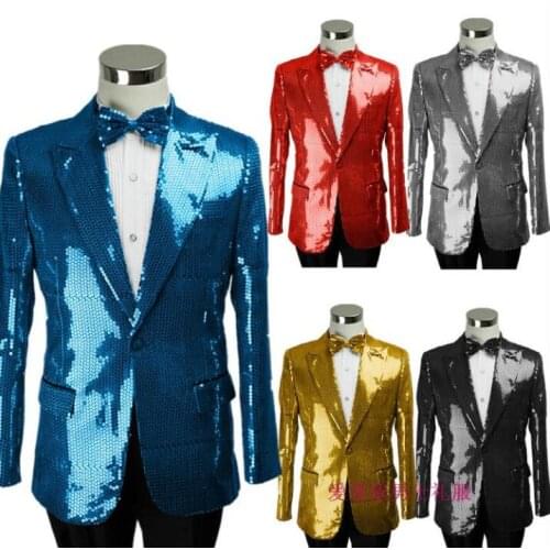 Men blue suits designs masculino homme terno stage costumes for singers jacket men sequins blazer dance star style dress punk