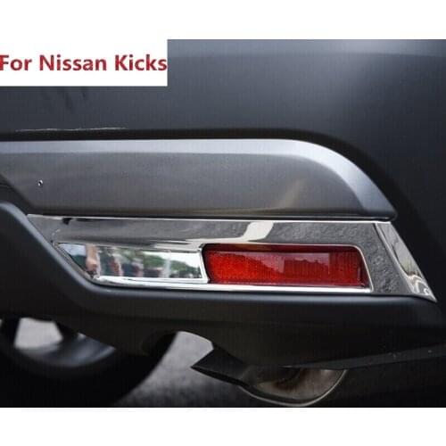 The New For Nissan Kicks 2016 2017 ABS Chrome Rear Fog Light Lamp Cover Trim Bezel Frame Styling Garnish 2pcs