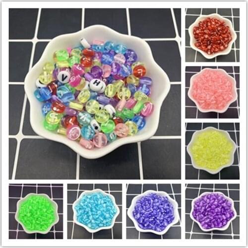 New 100pcs/lot 6x3mm Acrylic Spacer Beads Letter Beads Mixing Alphabet Beads For Jewelry Making DIY Handmade Accessories