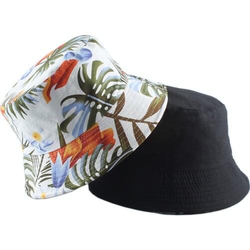 Panama Reversible Bucket Hat Summer Hats For Women Fashion Fisherman Hat Floppy Floral Bucket Cap