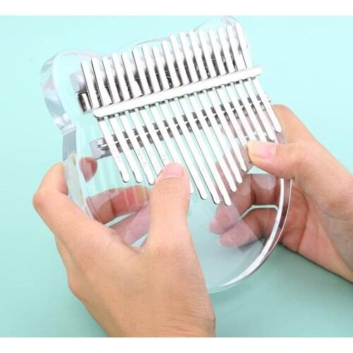 Kalimba 17 Keys Crystal Bear Thumb Piano Transparent Acrylic Finger Mbira Piano Gift For Kids with Music Instrument Accessories