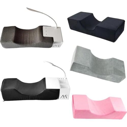 Eyelash Pillow Headrest Support Neck Lash Pillow Grafted Eyelashes Memory Foam Eyelash Extension Pillow with Pocket Makeup Tools