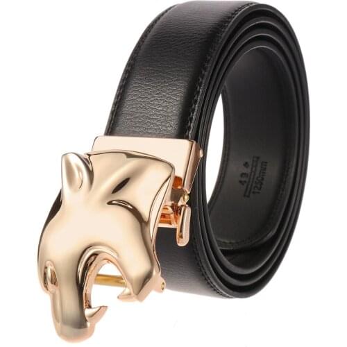 Designer Automatic Buckle Leopard Eagle Mens Belts Jeans Leather Luxury Waist Belt Business Male Belts for Men Ceinture Homme