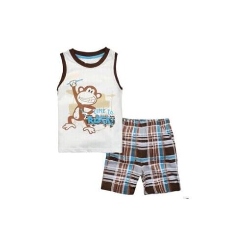 Retail Baby Kids Pajamas Sets Summer Children Short Sleeve Cotton Sleepwear Boys Pyjamas Girls Home Clothing Boys Nightwear