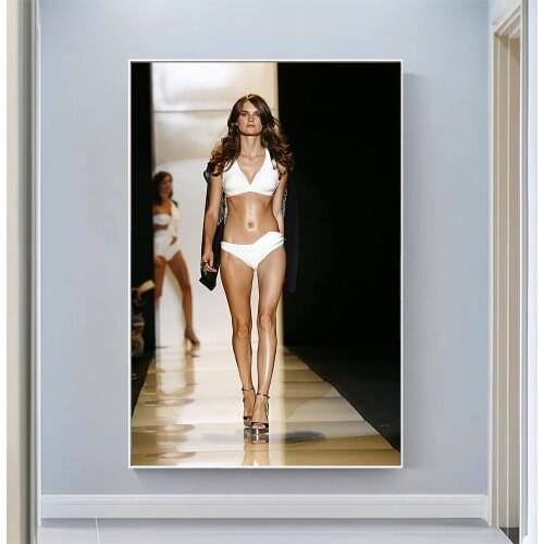 Anouk Lepere Sexy Model Pretty Girl Swimsuit Pose Wall Silk Cloth HD Poster Art Home Decoration Gift