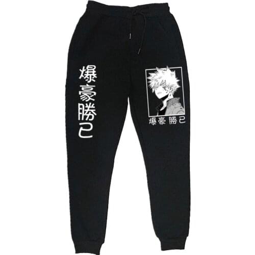 2021Japanese Anime My Hero Academia Katsuki Bakugo Harajuku Mens Pants Print Joggers Male Trousers Casual Sweatpants Sweatpants