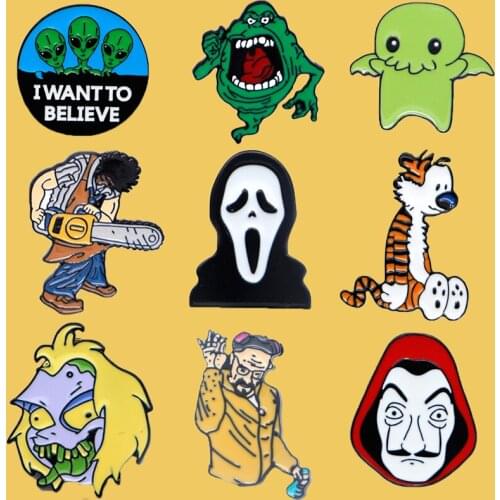 SP822 Halloween Horror Movie Figure Enamel Pin Brooch Badge Lapel Pin Backpack Collar Hat Women Men Jewelry Gifts