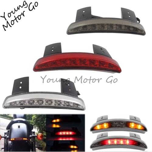Bike Motorcycle Lights Rear Fender Edge LED Stop Brake Tail light Turn Signal Lamp For Harley Touring Sportster XL 883 1200 Cafe