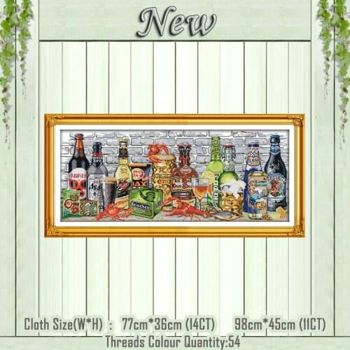 Wine home decor painting flower counted printed on the canvas DMC 11CT 14CT kits Chinese Cross Stitch embroidery needlework Sets