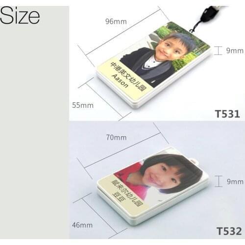 Waterproof School photo ID card/tag GPS tracker T531 T532 for students personal Free App for Android and IOS