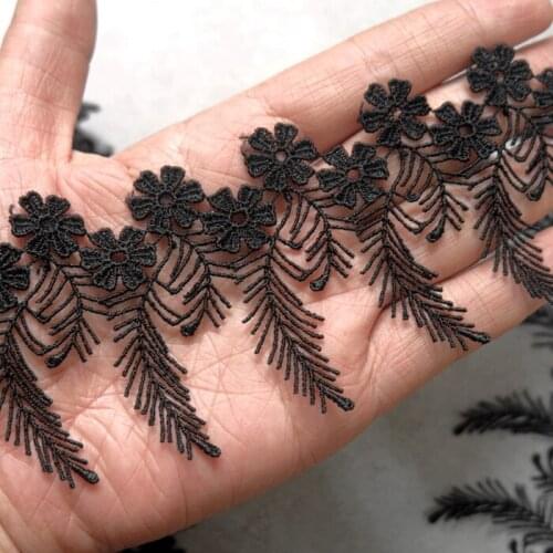 1Meter White Flower Soluble Tassel Lace Trim Knitting Wedding Accessories Headwear Materials Patchwork Sewing Supplies Craft