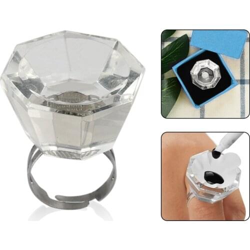 1PC Reuse Crystal Tattoo Pigment Holder Transparent Eyelash Extend Ring Cup With Nice Box Tattoo Supplies Microblading Accessory