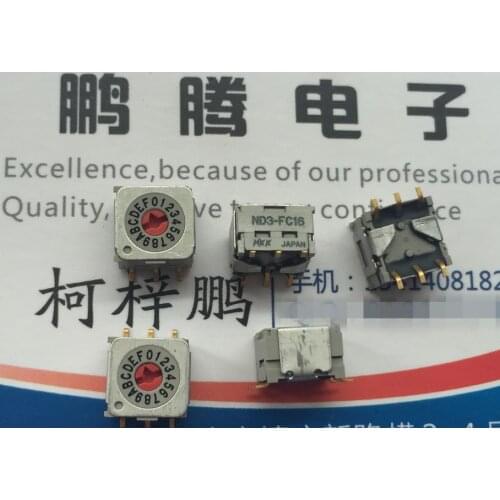 1PCS Original Japanese NKK ND3-FC16 reverse code 0-F/16 bit rotary dial code encoding switch patch 6 feet