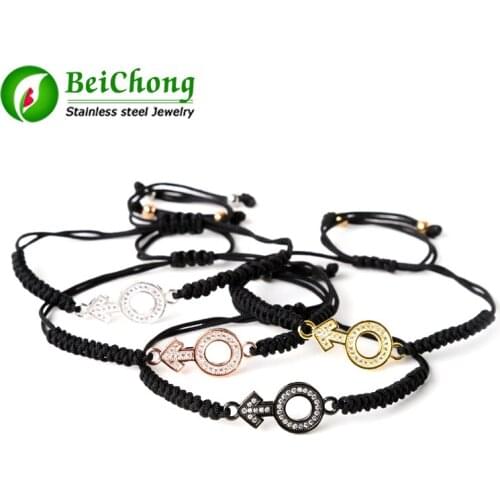 10pcs New Anil Arjandas Men Bracelets Round Beads Micro Pave Black CZ Beads