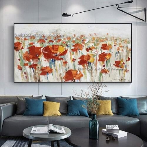 100% Handmade Beautiful landscape Colorful Flower Abstract oil painting for wall art home decoration no framed as a gift