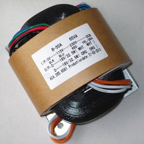 115V-230V Type R power transformer 65W dual 18V R Cattle audio transformer copper wire