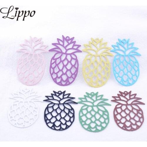 30pcs AB4383 30*48mm Fruits Pineapple Charms Big Pineapples Pendant DIY Jewelry Earring Pendant