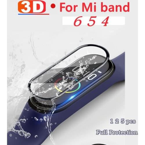3D Protective film for Mi band 6 5 4 strap 1 2 5 pcs Full cover (Not Tempered Glass) Explosion-proof scratch-resistant protector