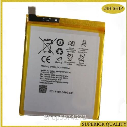 10pcs 3400 Battery For BQ Aquaris V PLUS 3400 (1ICP4/63/76) Batterie Bateria 3400mAh Battery
