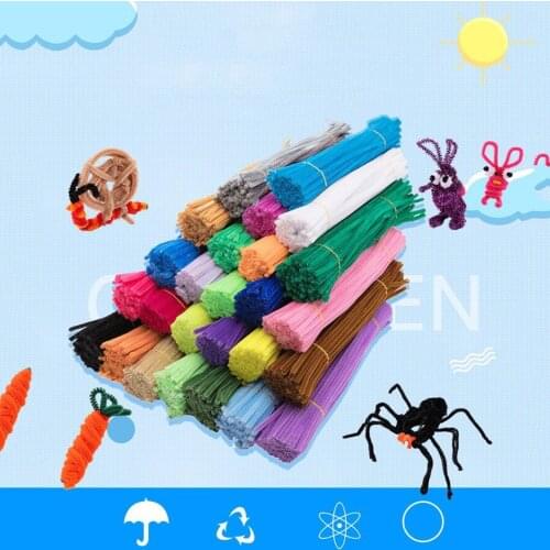 Pipe Glitter Chenille Stems Cleaners Plush Tinsel Stems Wired Sticks Kids Educational Toys Crafting Diy Craft Supplies #T1P