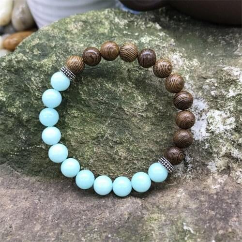 Couples Distance Bracelet Natural Wood Stone White And Black Yin Yang Beaded Bracelets For Men Women Best Friend Jewelry Gift