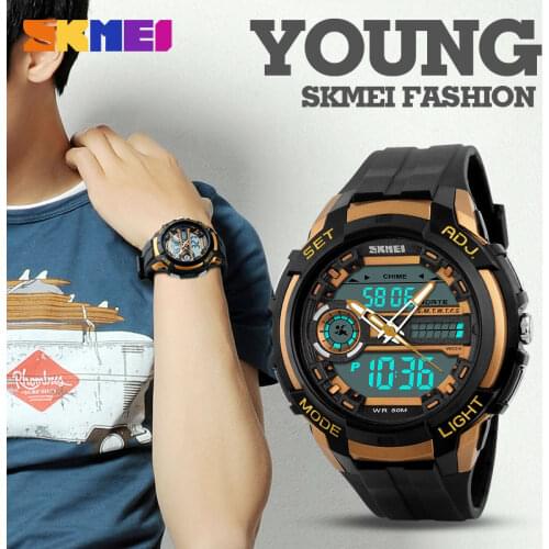 Skmei Men Digital Quartz Wristwatches Fashion Sport Watch Big Dial Outdoor Chronograph Clock Multiple Time Zone Man Watches 1202