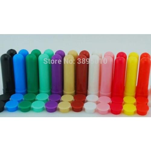 Colored Plastic Blank Nasal Aromatherapy Inhalers Tubes Sticks With Wicks For Essential Oil Nose Nasal Container F591