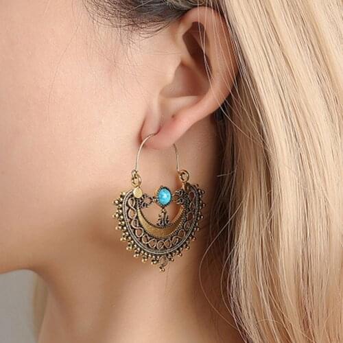Ethnic Hollow Artificial Chandelier Drop Dangle Earrings Women Gift Hot