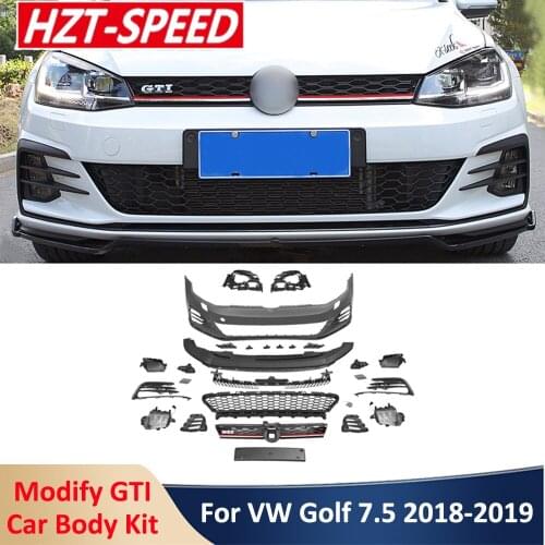 Golf 7.5 Modify GTI Style Car Body Kit ABS Unpainted Front Rear Bumper Side Skirts For VW Golf 7.5 2018-2019