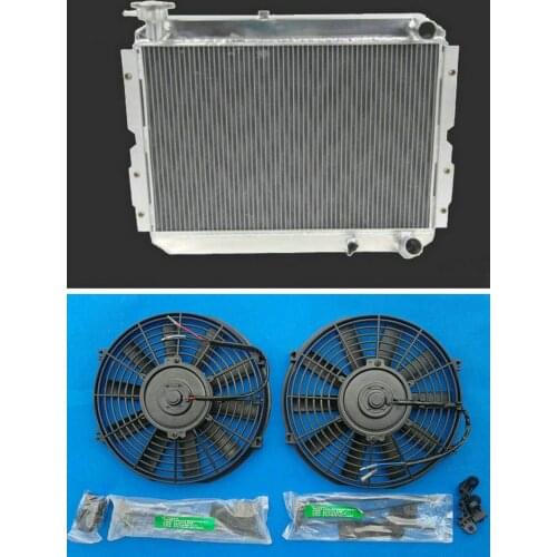 Hot Selling Alloy ALUMINUM RADIATOR+FAN For TOYOTA LANDCRUISER 60 SERIES HJ60 HJ61 HJ62 MT 3 ROW