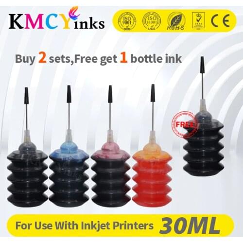 KMCYinks 30ml Refill Dye Ink Kit Compatible For HP 302 301 XL INK cartridge Deskjet 2130 2135 1110 3630 3632 Officejet 3830 3834