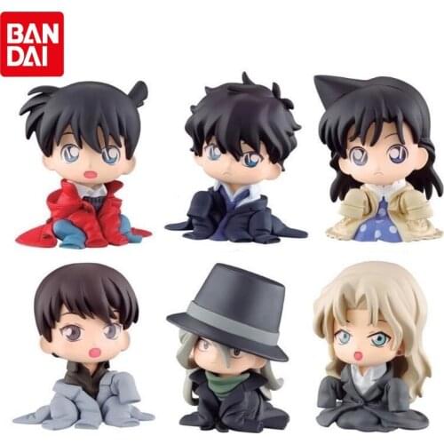 Bandai Gashapon Conan Edogawa Child Sitting Molding Doll 6 Jimmy Kudo Rachel Moore Gin Matsuda Jinpei Action Figure Gacha Toys