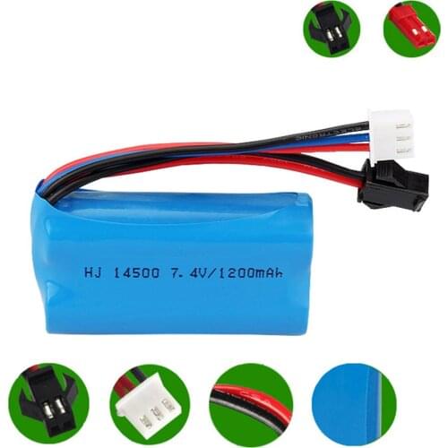 7.4V 1200mAh 14500 Li-ion Battery for RC toys Cars Tank Robot Electric water gun 7.4V rechargeable high capacity lithium battery