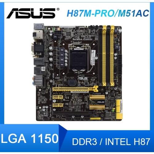 ASUS H87M-PRO/M51AC Desktop motherboard DDR3 RAM LGA 1150 I3 I5 I7 CPU H87M-PRO/M51AC/DP_MB 32GB H87 MicroATX used motherboard
