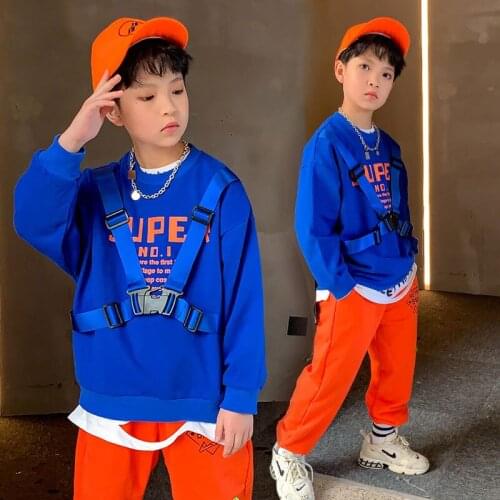 2021 Street Dance Clothes Boys Hip Hop Dancewear Dancer Outfit Kids Clothing Stage Costume Kpop Outfit Casual Pants JL2714