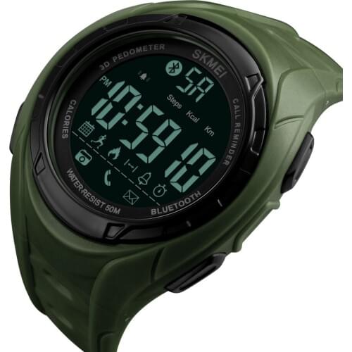 NEW Fashion Smart Mens Watch Bluetooth Pedometer reloj hombre Waterproof Men Digital Wristwatch LCD Electronic Clock SKMEI zk30